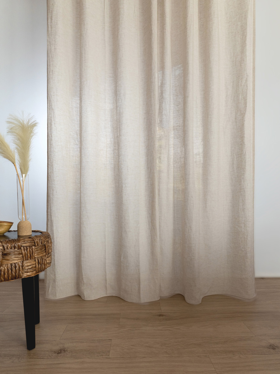 natsusobiku変わり織りの模紗風リネンレースカーテン イナホ