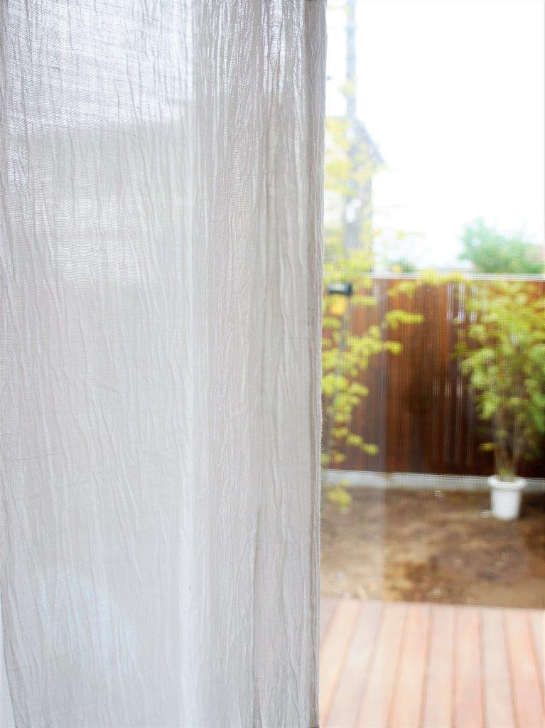 近江の麻の縮み織りリネンカーテン商品写真1