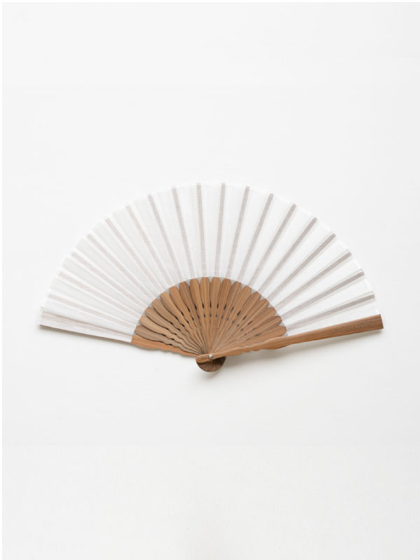 麻の布扇子ホワイト