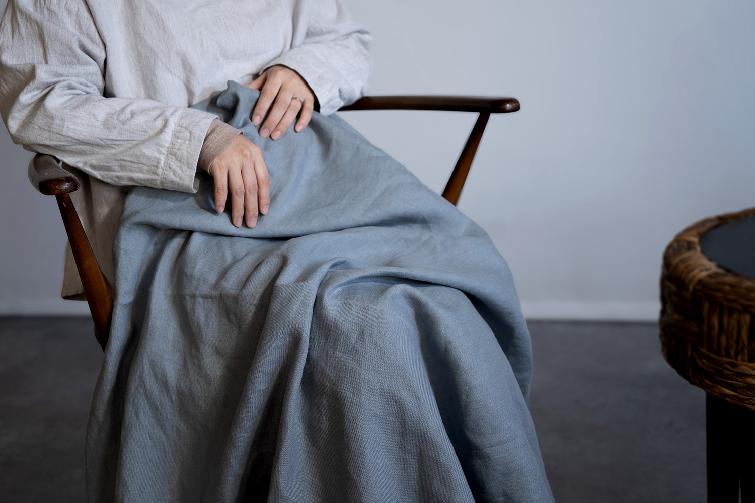 厚手カラーリネン100%の麻マルチカバー