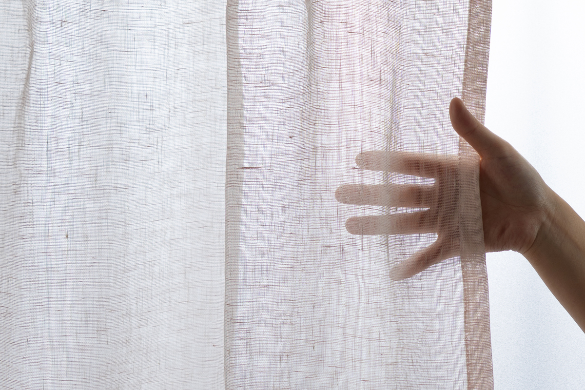 リネン100%のカフェカーテン