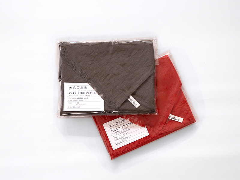 リネンのディッシュタオル2枚組