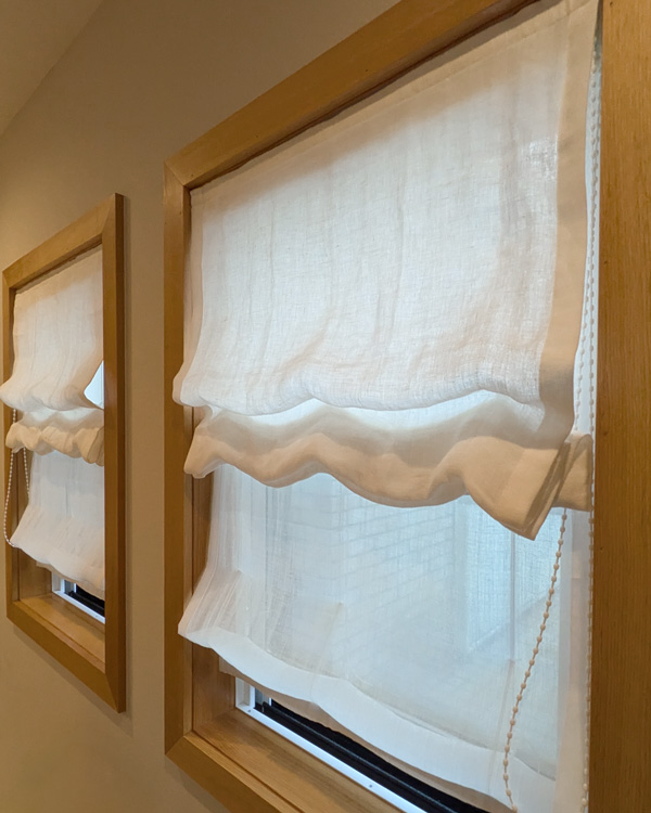 柔らかなホワイトリネンの２重ガーゼカーテン商品写真_01白_プレーンシェード